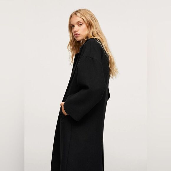 Mango Wool Blend Coat Black New - Picture 10 of 12